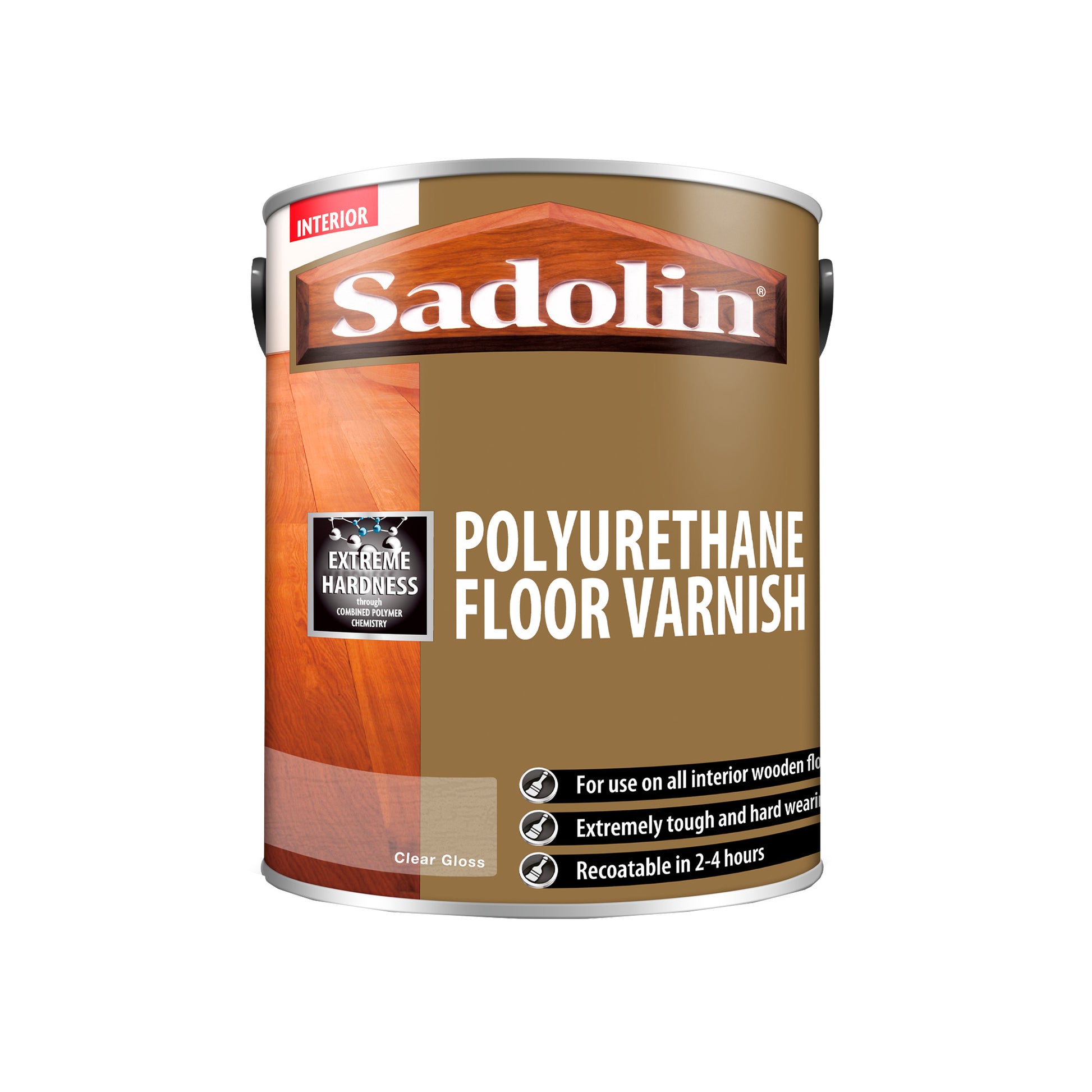 Sadolin Polyurethane Floor Varnish for All Interior Wooden Floors - Clear Gloss