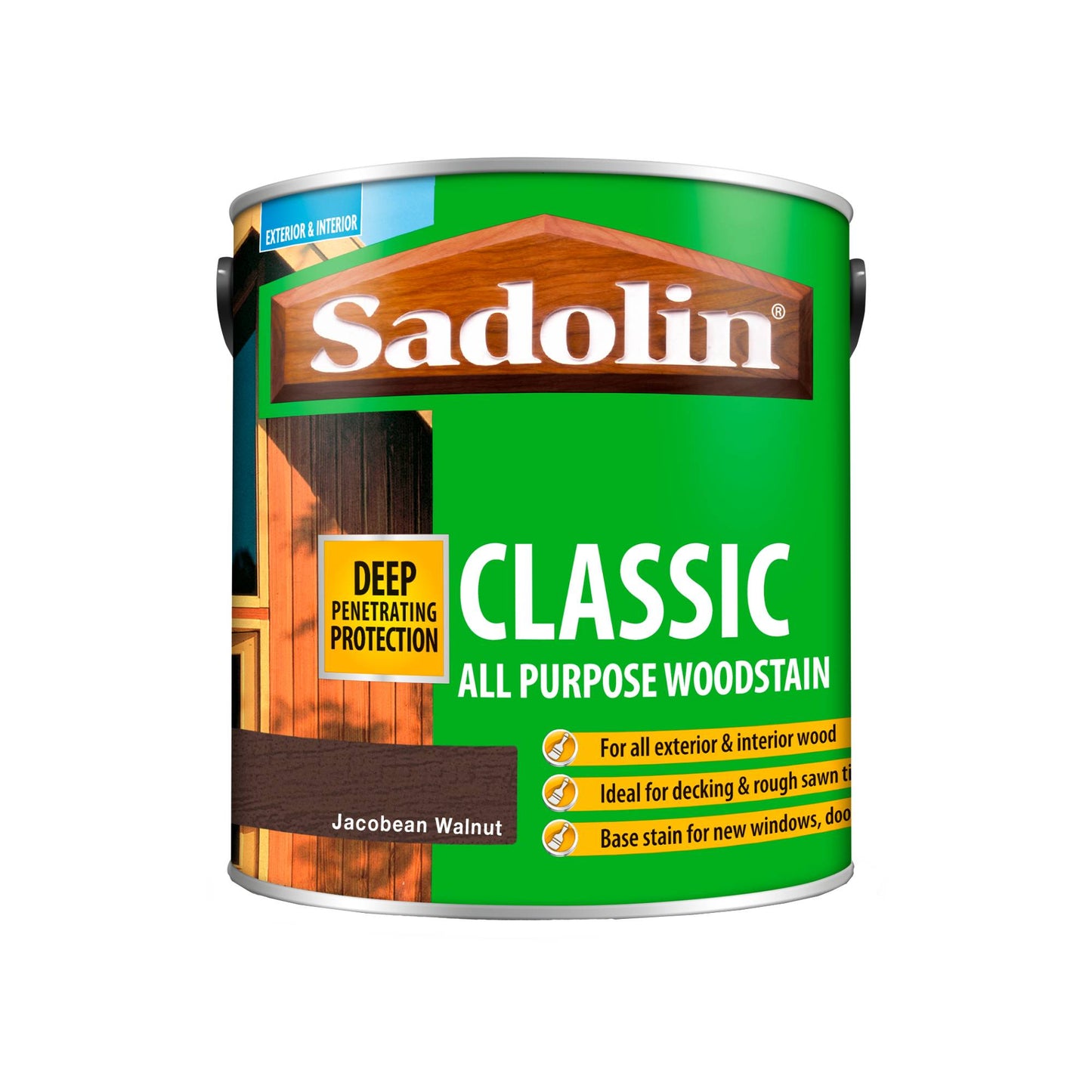 Sadolin Weatherproof Interior and Exterior Wood Stain - Jacobean Walnut