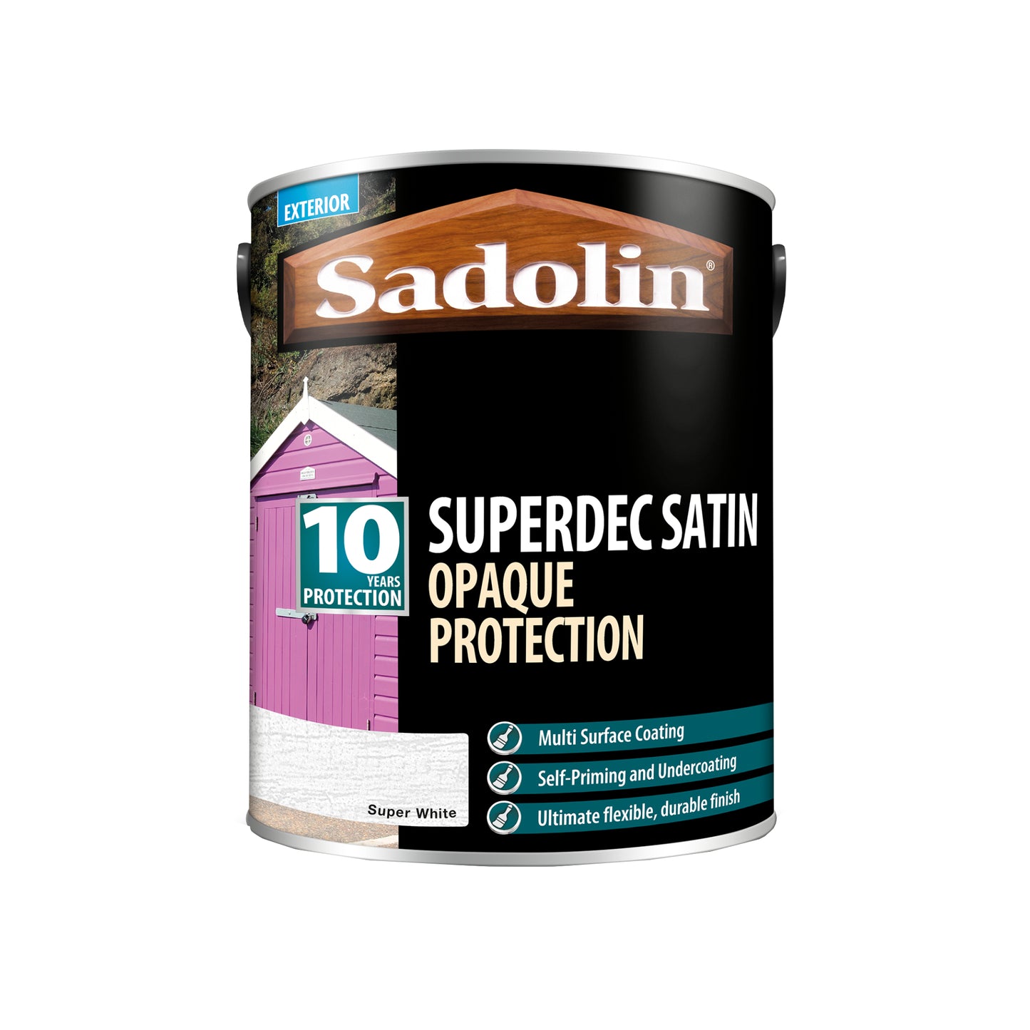 Sadolin Superdec Satin - Opaque Exterior Wood Finish with 10 Year Protection - Super White