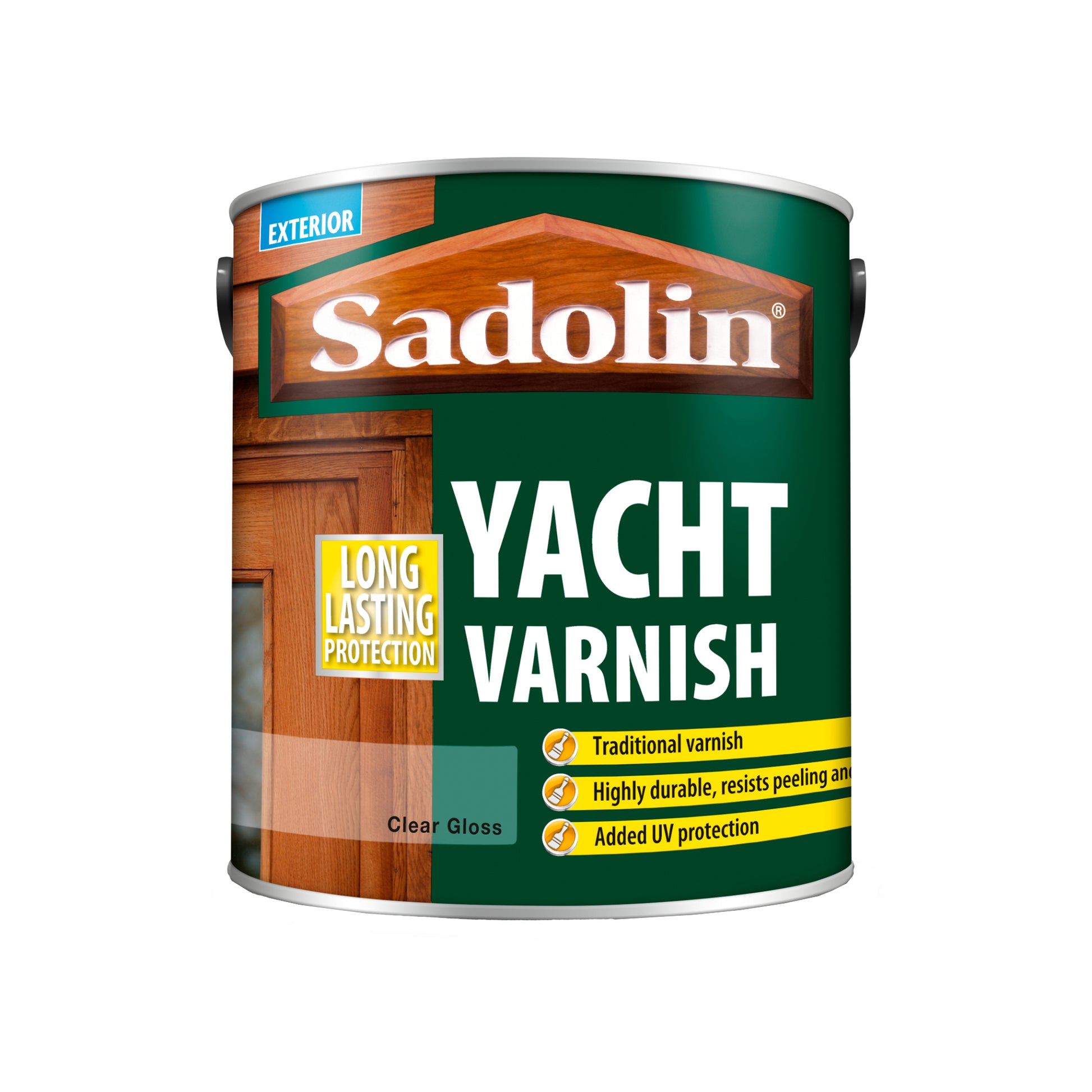 Sadolin High Gloss Finish Yacht Varnish for Exterior Wood Joinery - Clear Satin - 750ml