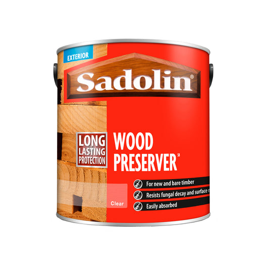 Sadolin Wood Preserver for Exterior Bare and New Timber - Clear - 2.5 Litre