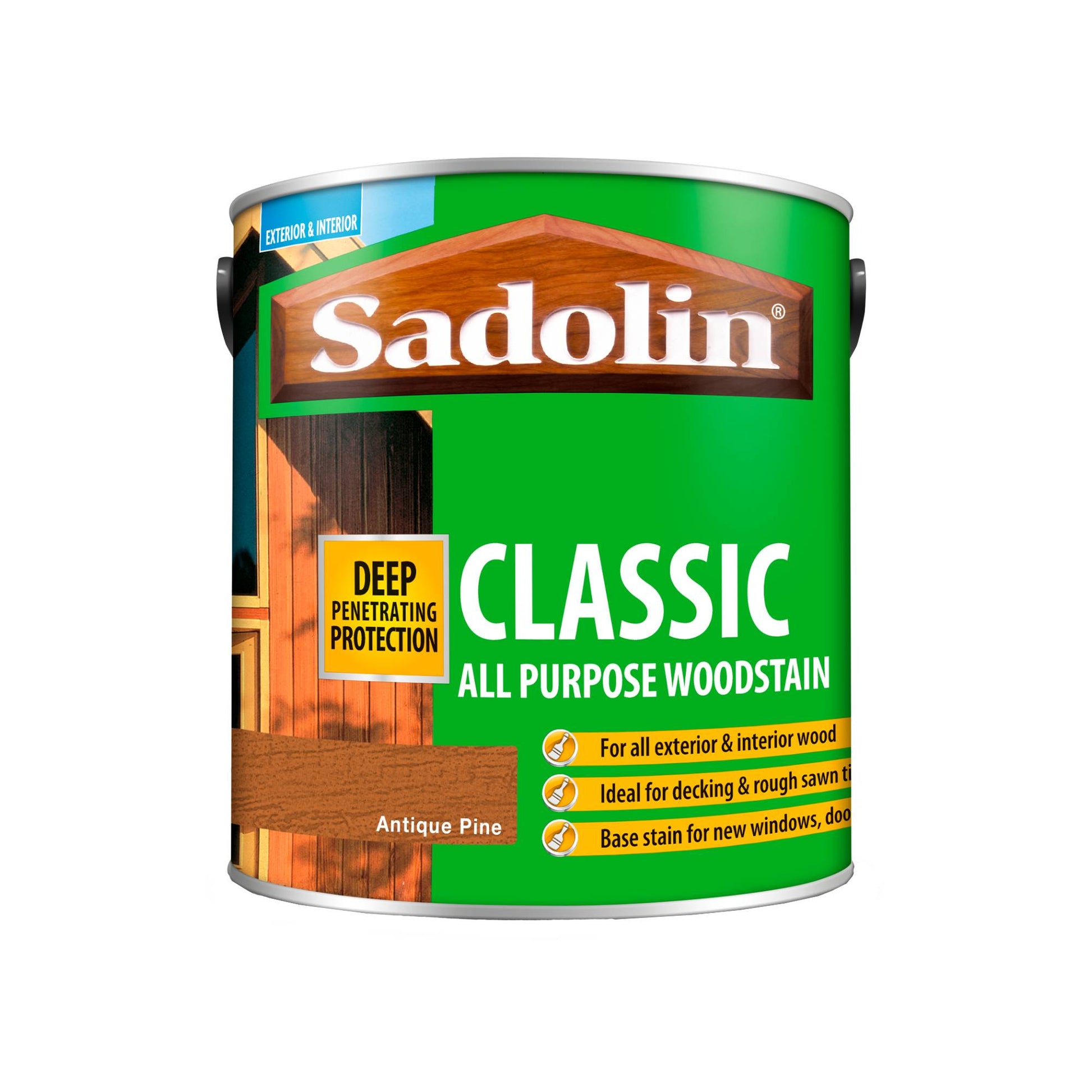 Sadolin Weatherproof Interior and Exterior Wood Stain - Antique Pine