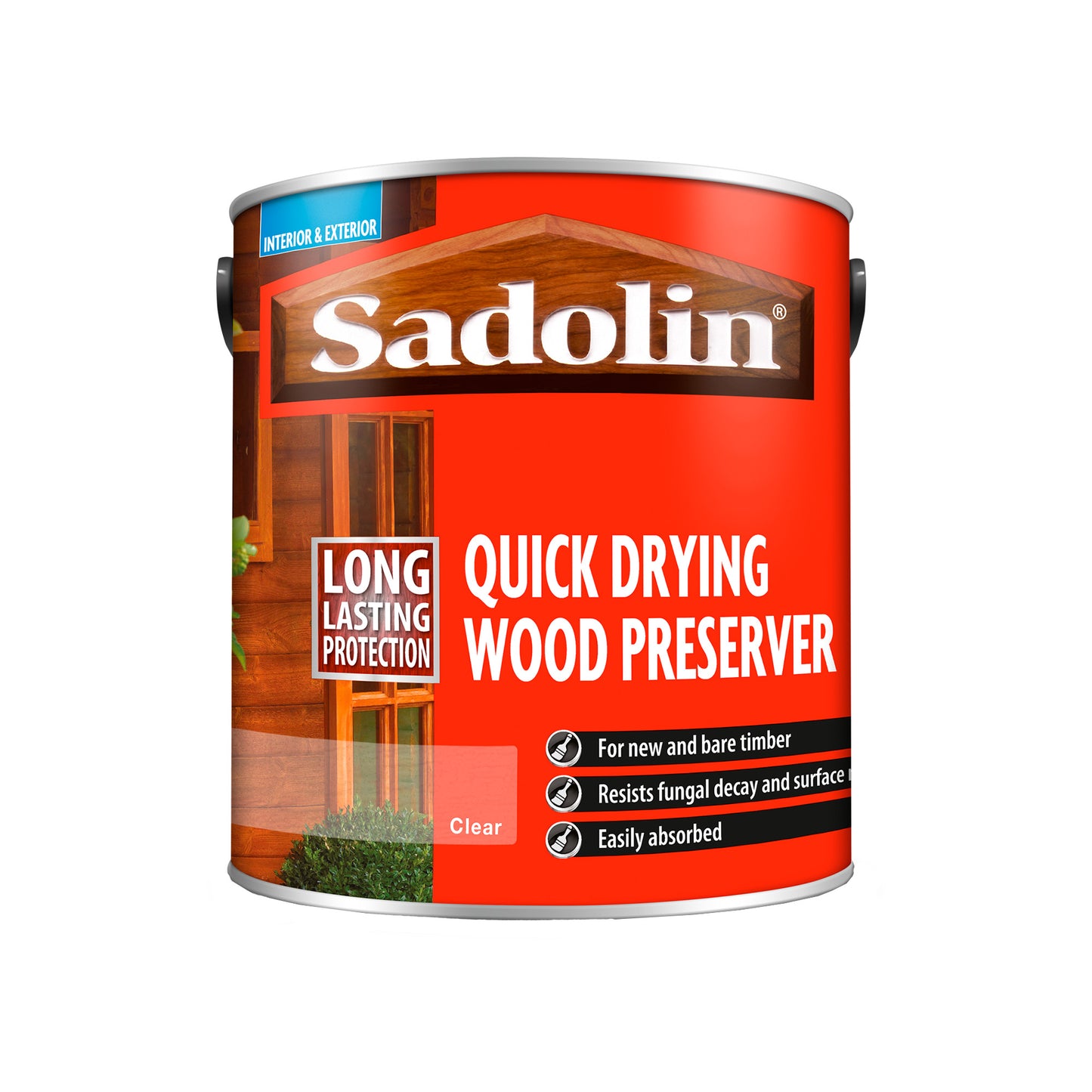 Sadolin Quick-Drying Wood Preserver for Exterior Bare and New Timber - Clear - 2.5 Litre