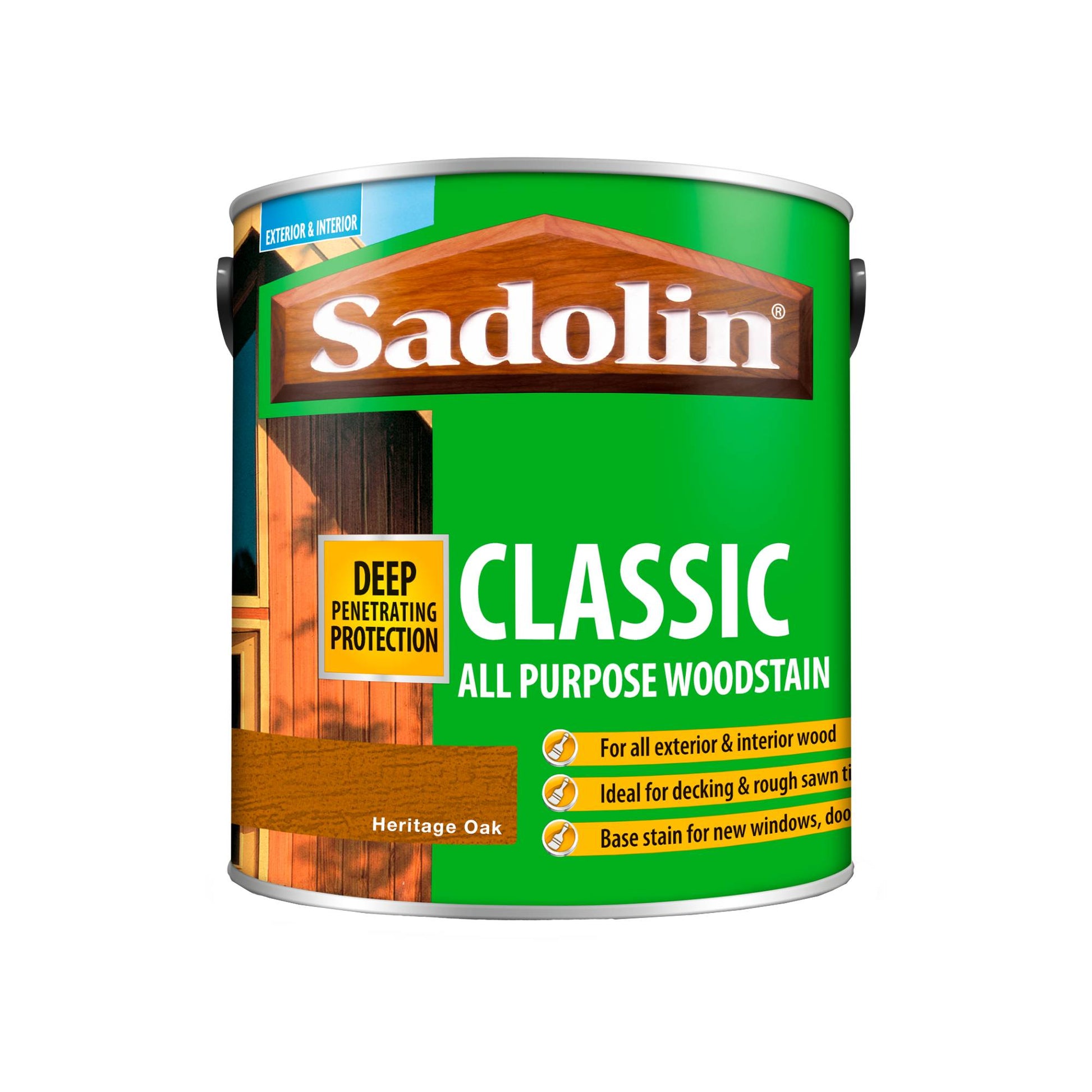 Sadolin Weatherproof Interior and Exterior Wood Stain - Heritage Oak