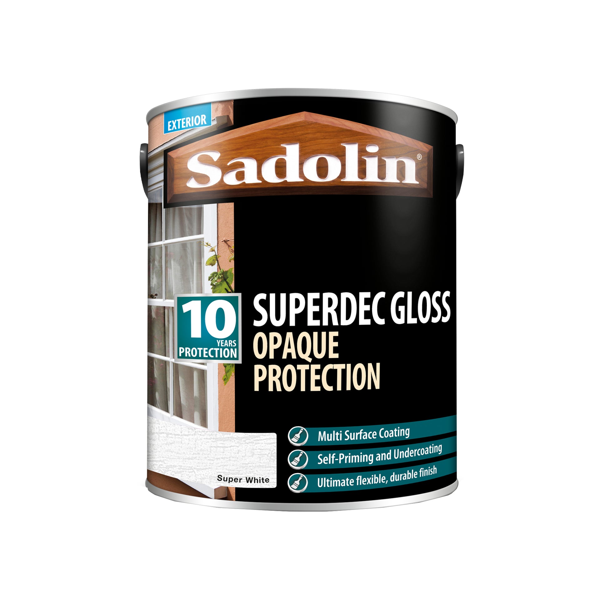 Sadolin Superdec Gloss - Opaque Finish for Wood and Other Surfaces with 10 Year Protection - Super White