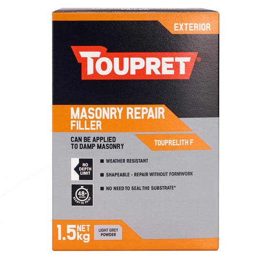 Toupret Masonry Repair Touprelith Filler - Light Grey - 1.5 Kg