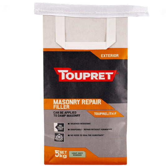 Toupret Masonry Repair Touprelith Filler - Light Grey - 5 Kg