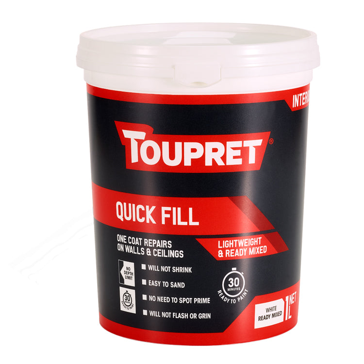 Toupret Quick Fill Lightweight Filler - White - 1 Litre