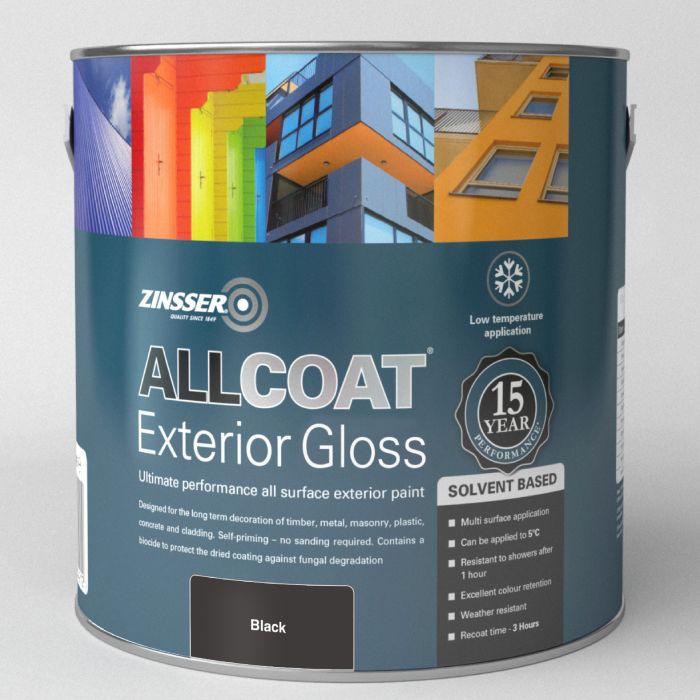 Zinsser AllCoat Exterior Solvent Based Gloss - Black