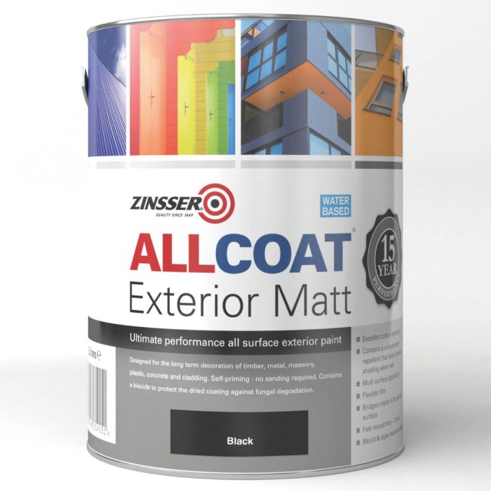 Zinsser AllCoat Exterior Water Based Matt - Black