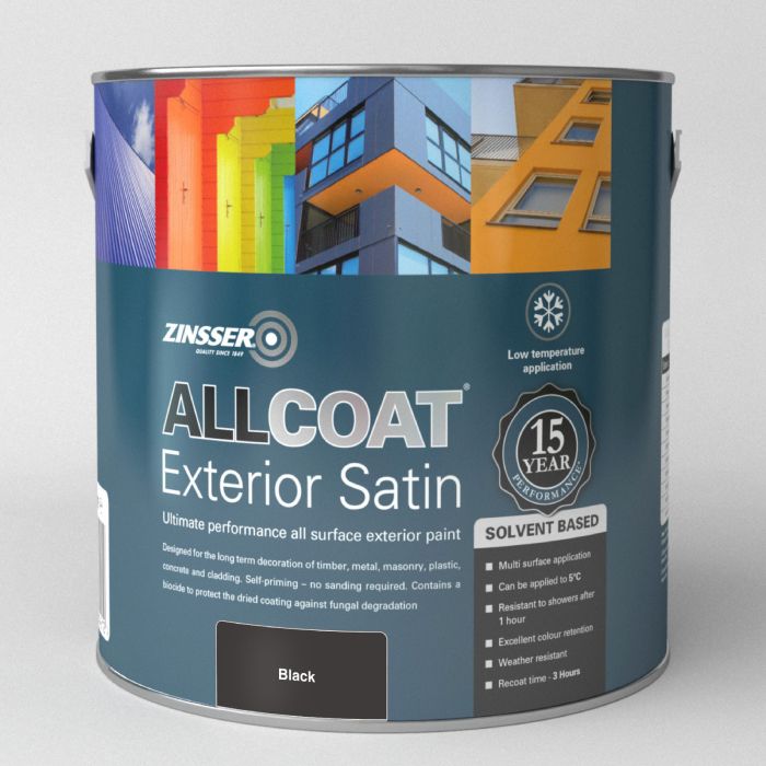 Zinsser AllCoat Exterior Solvent Based Satin - Black