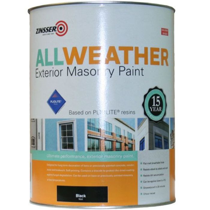 Zinsser AllWeather Exterior Masonry Paint - Black