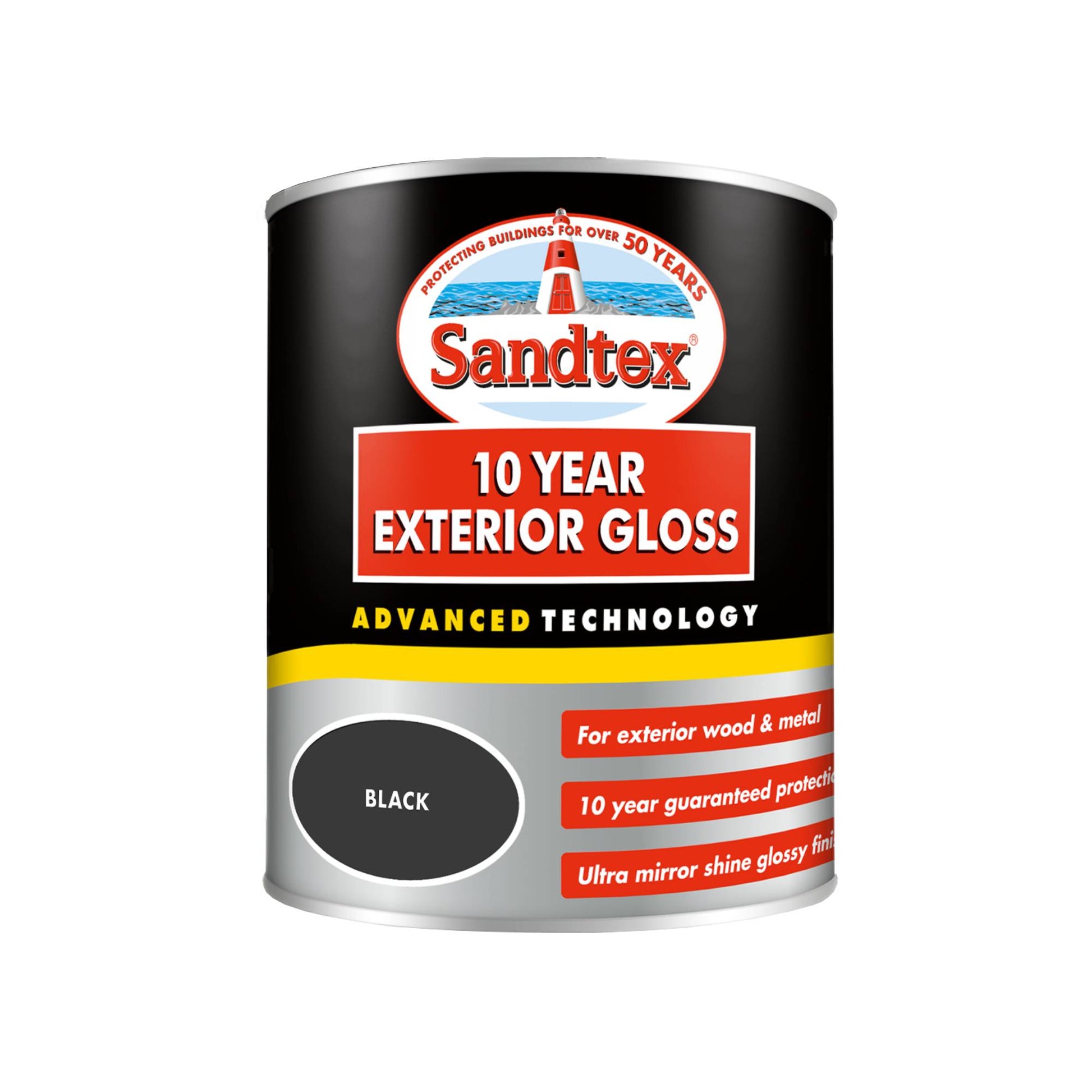 Sandtex 10 Year Exterior Gloss Paint - Black