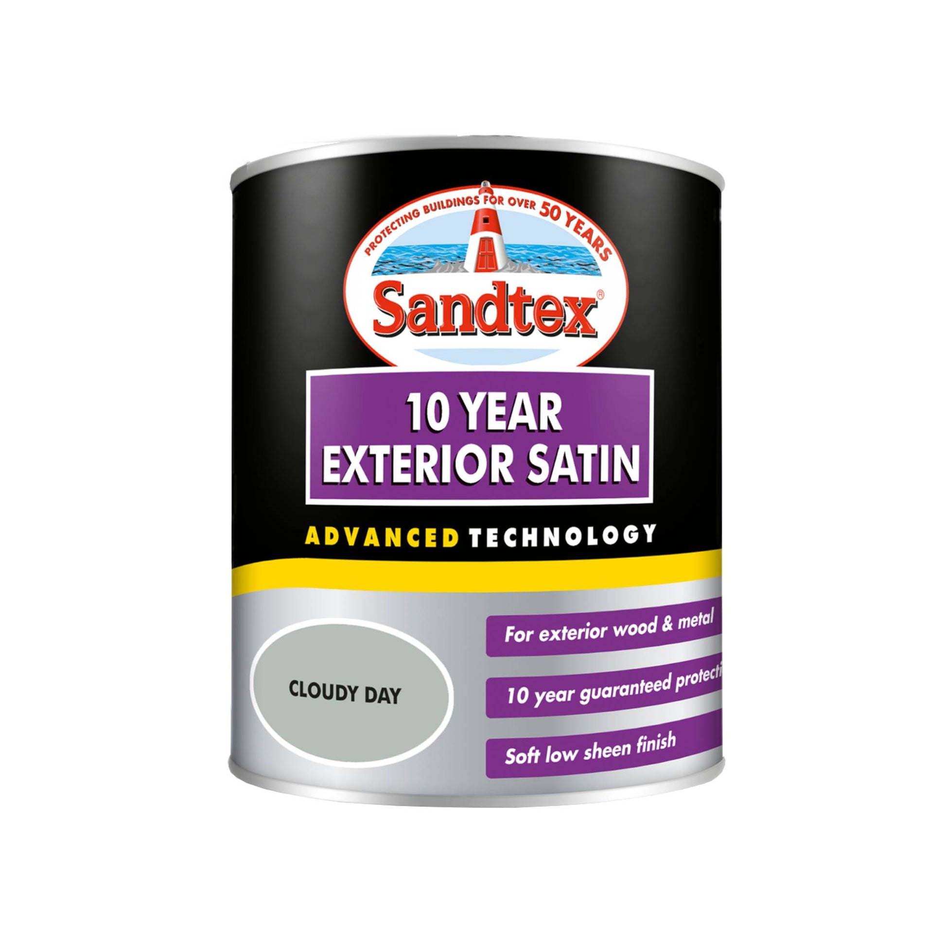 Sandtex 10 Year Exterior Satin Paint - Cloudy Day - 750ml