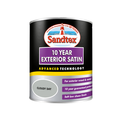 Sandtex 10 Year Exterior Satin Paint - Cloudy Day - 750ml