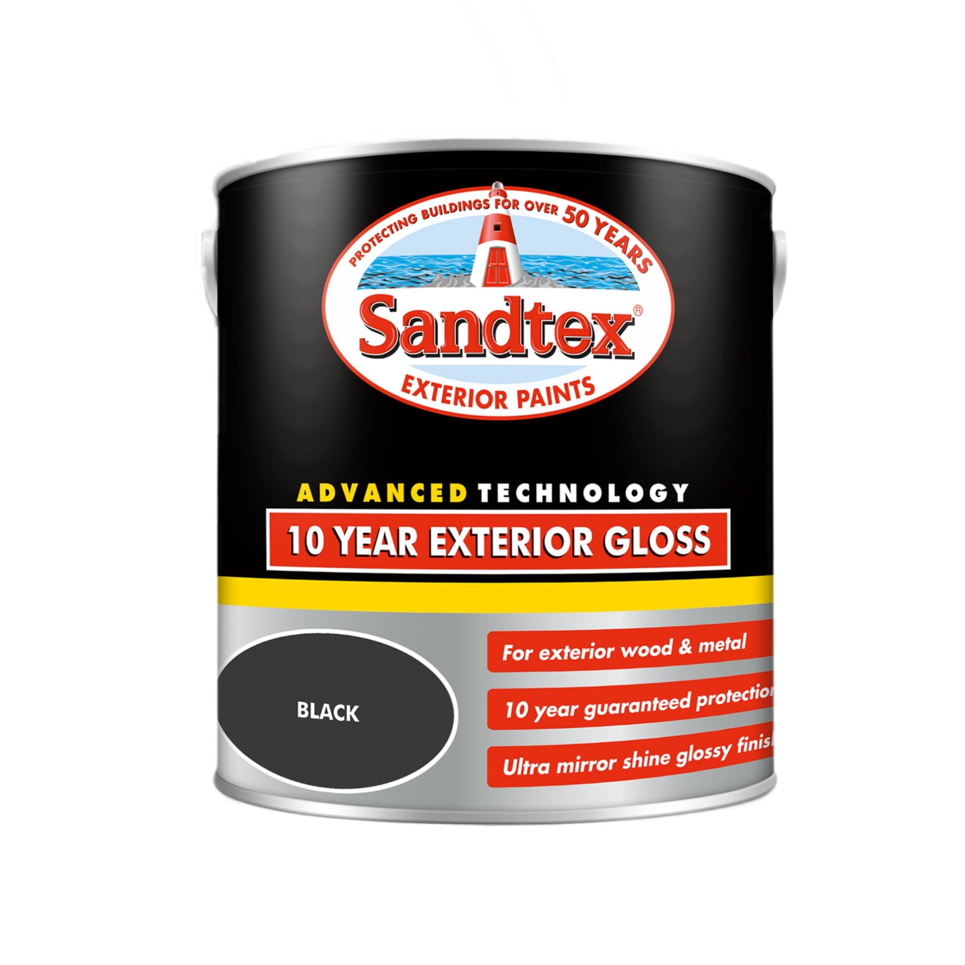 Sandtex 10 Year Exterior Gloss Paint - Black