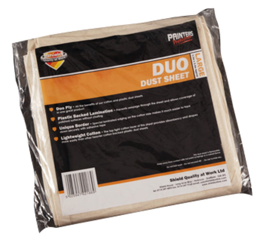 Shield Plastic Backed Duo Laminated Cotton Dust Sheet 12ftx9ft (3.3MX2.4M)