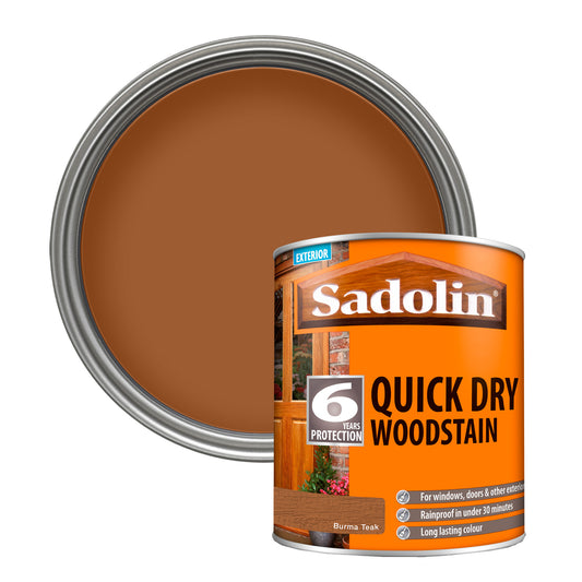 Sadolin Quick Dry Long-Lasting Exterior Woodstain with Six Year Protection - Burma Teak