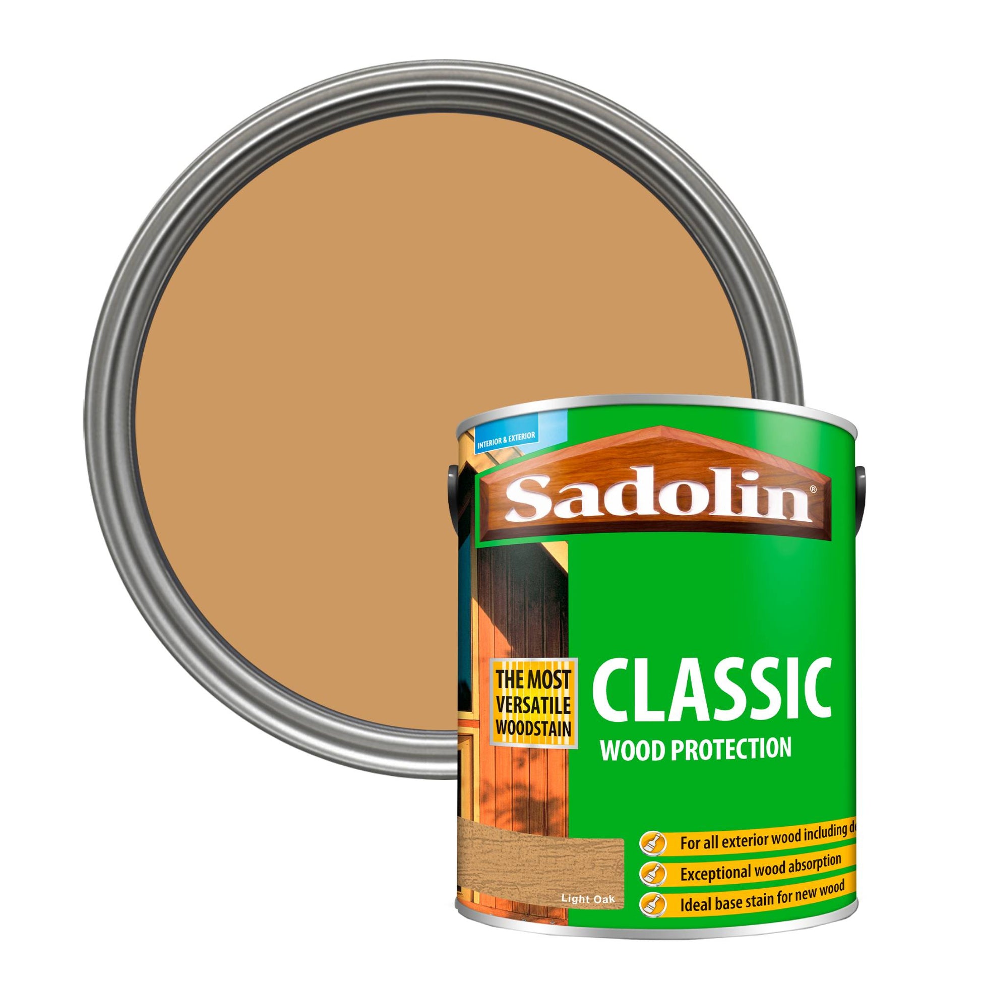 Sadolin Weatherproof Interior and Exterior Wood Stain - Light Oak