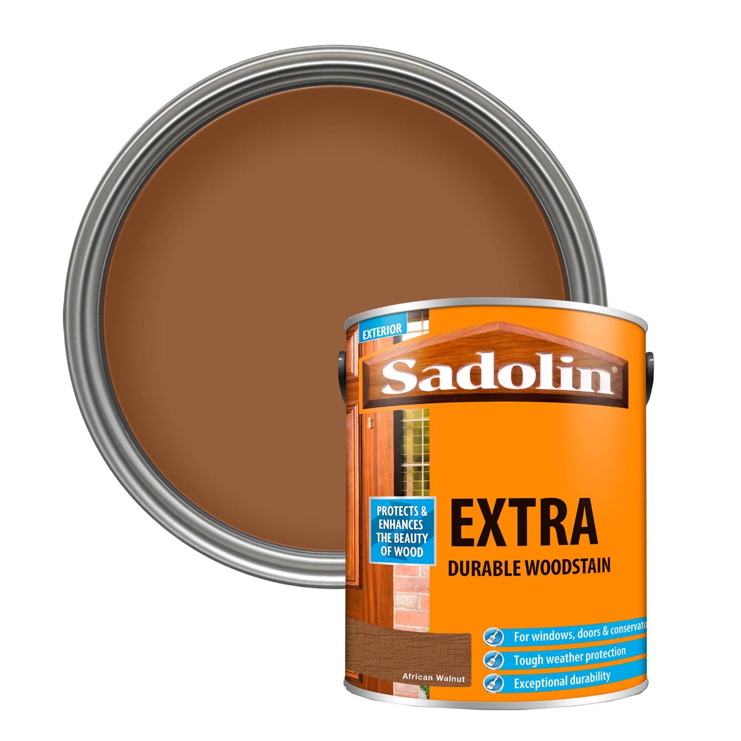 Sadolin Weatherproof Exterior Wood Stain for Ultimate Protection - African Walnut