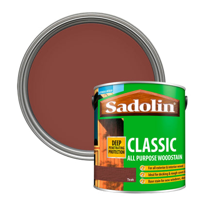 Sadolin Weatherproof Interior and Exterior Wood Stain - Teak