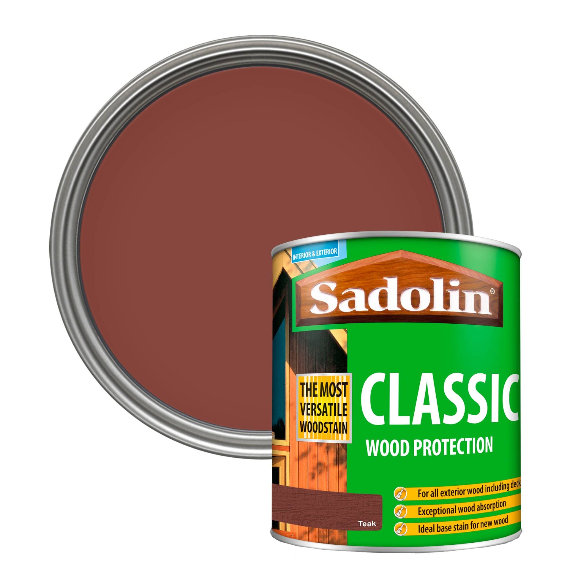 Sadolin Weatherproof Interior and Exterior Wood Stain - Teak