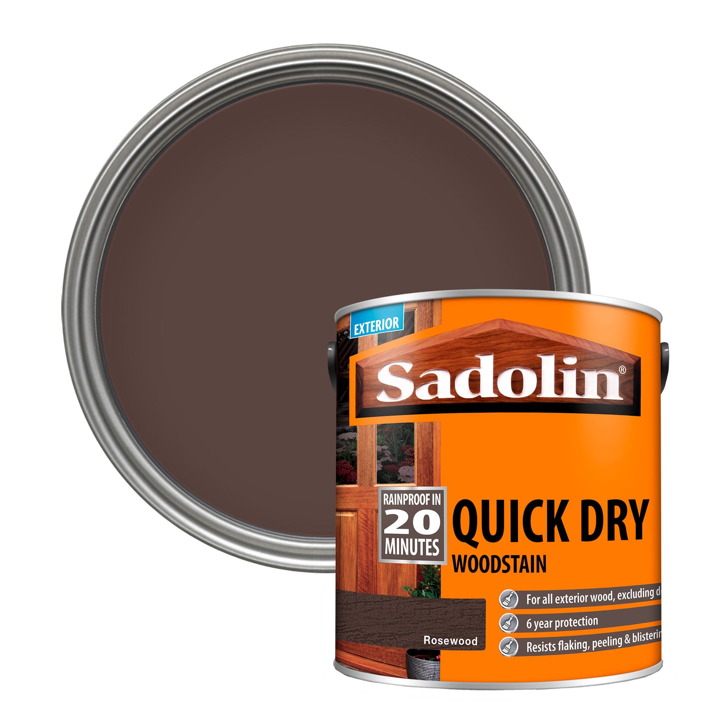 Sadolin Quick Dry Long-Lasting Exterior Woodstain with Six Year Protection - Rosewood