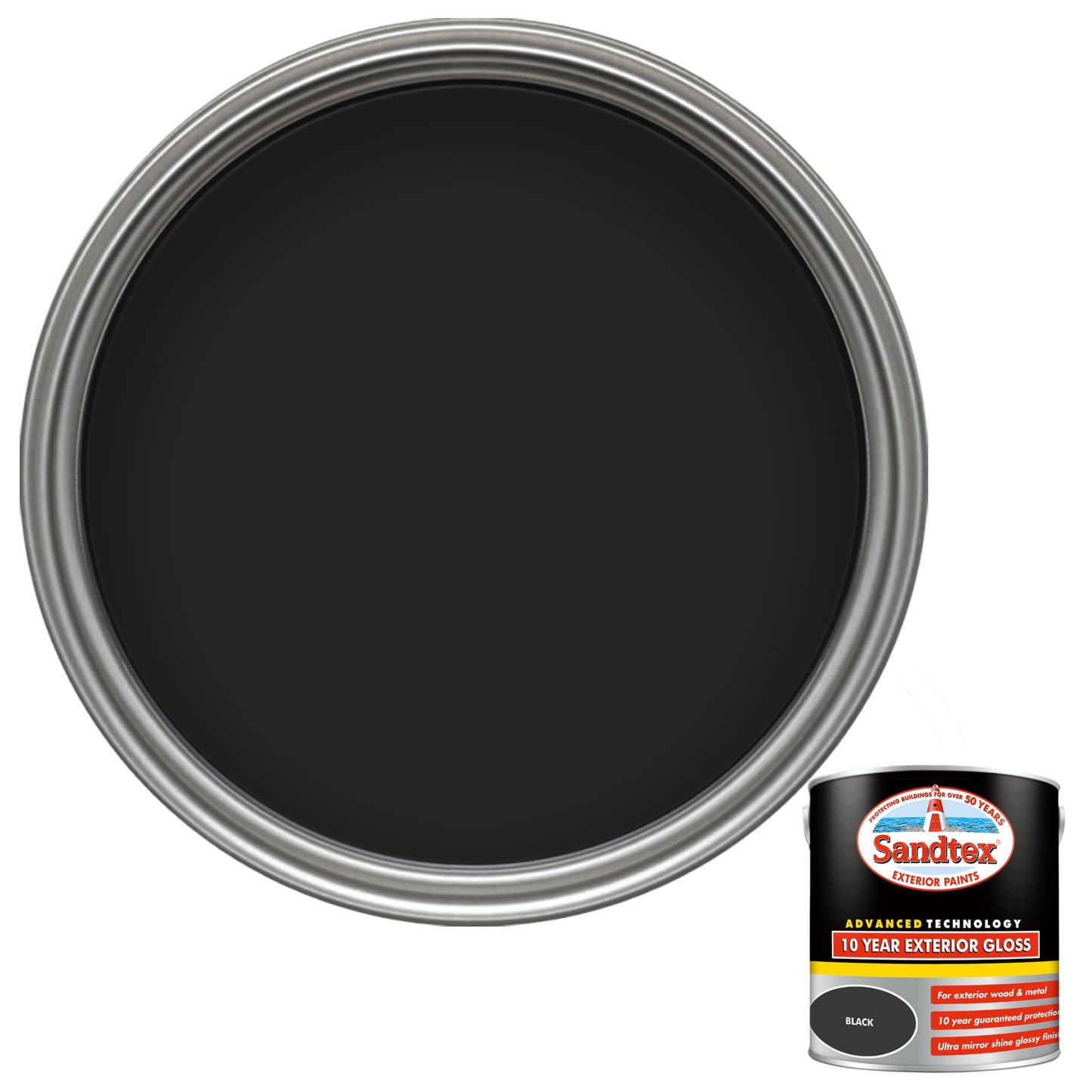 Sandtex 10 Year Exterior Gloss Paint - Black