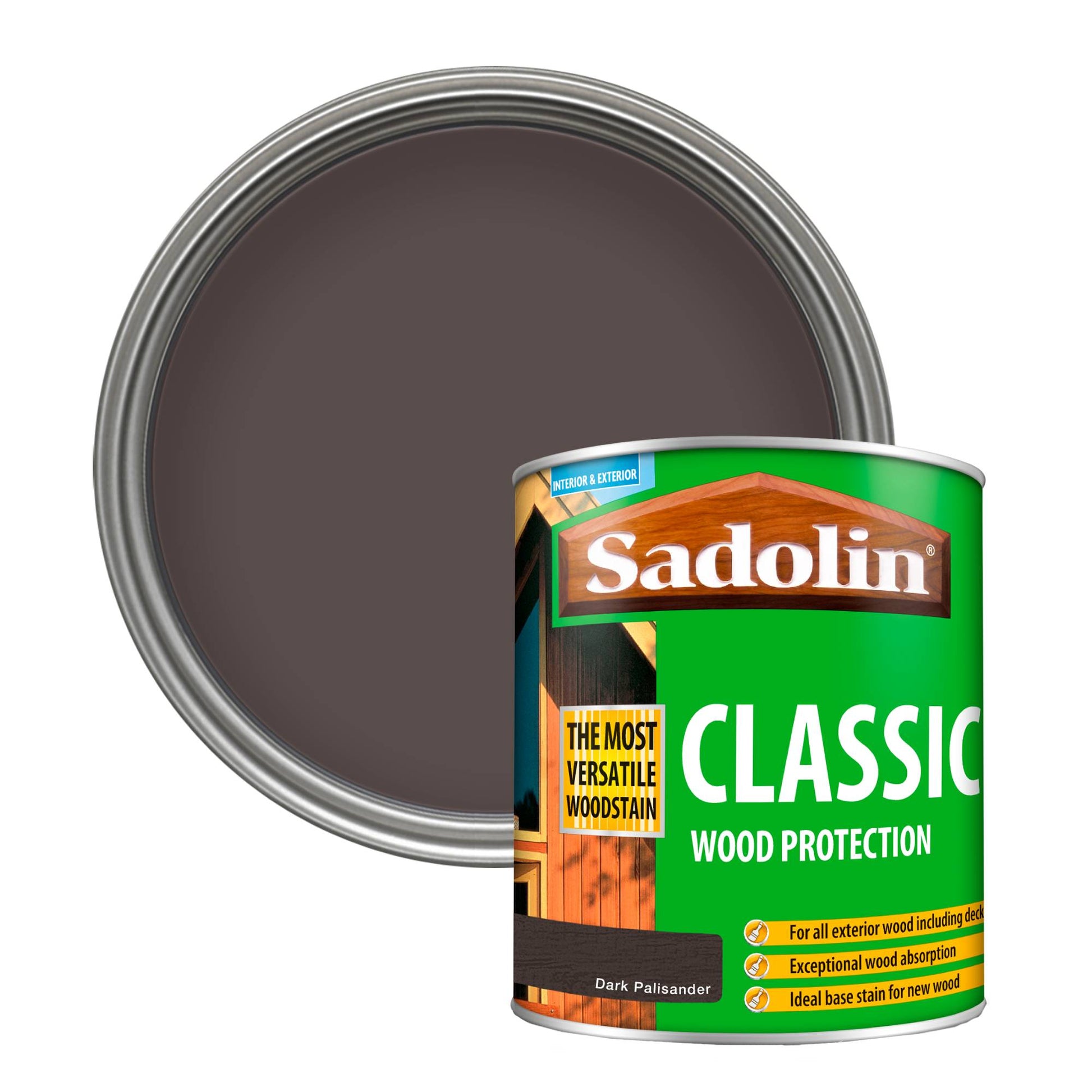 Sadolin Weatherproof Interior and Exterior Wood Stain - Dark Palisander