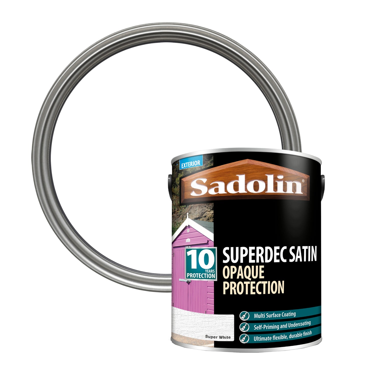 Sadolin Superdec Satin - Opaque Exterior Wood Finish with 10 Year Protection - Super White