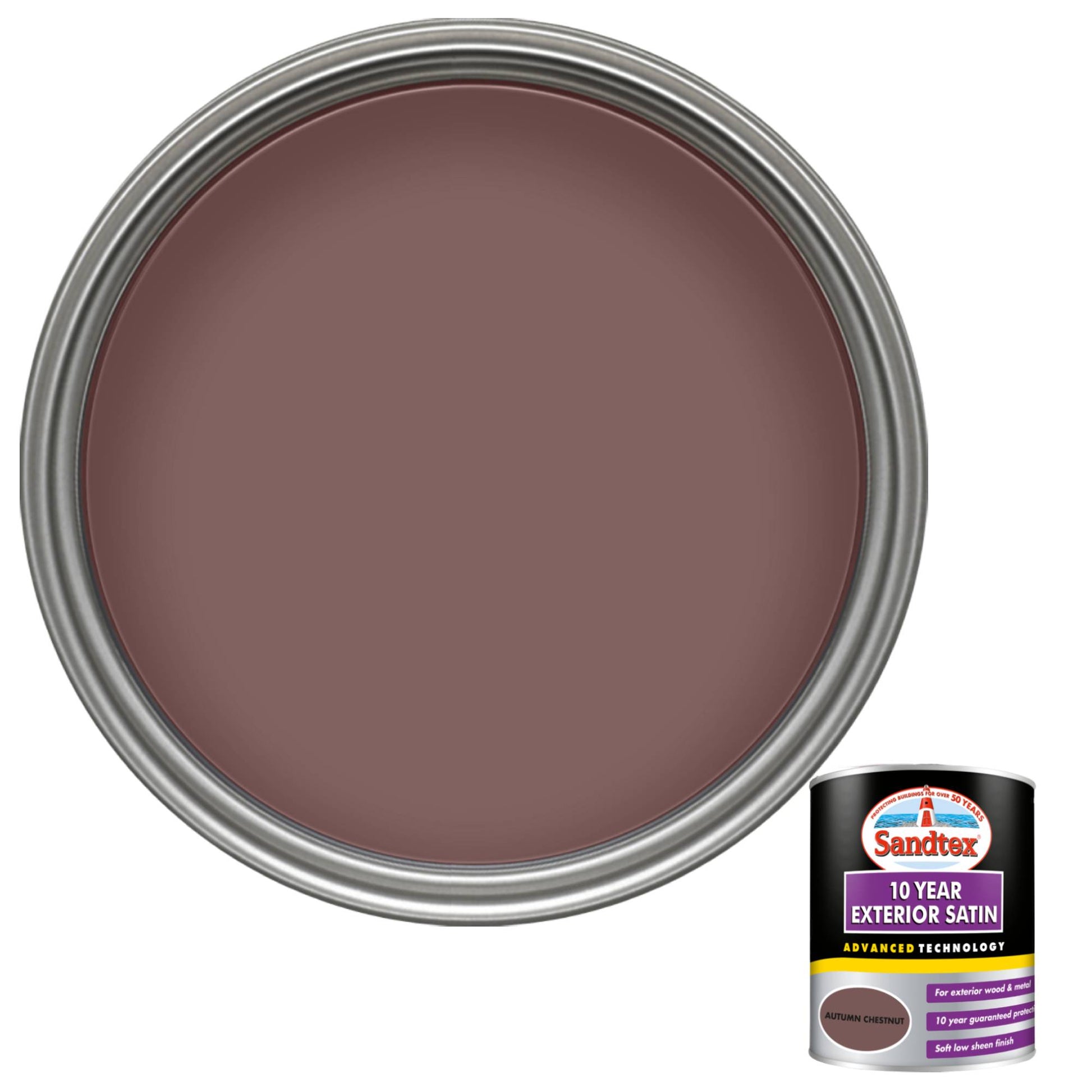 Sandtex 10 Year Exterior Satin Paint - Autumn Chestnut