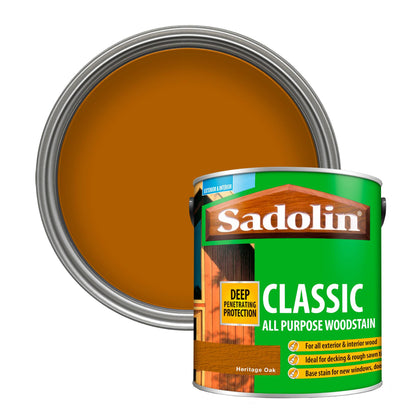 Sadolin Weatherproof Interior and Exterior Wood Stain - Heritage Oak