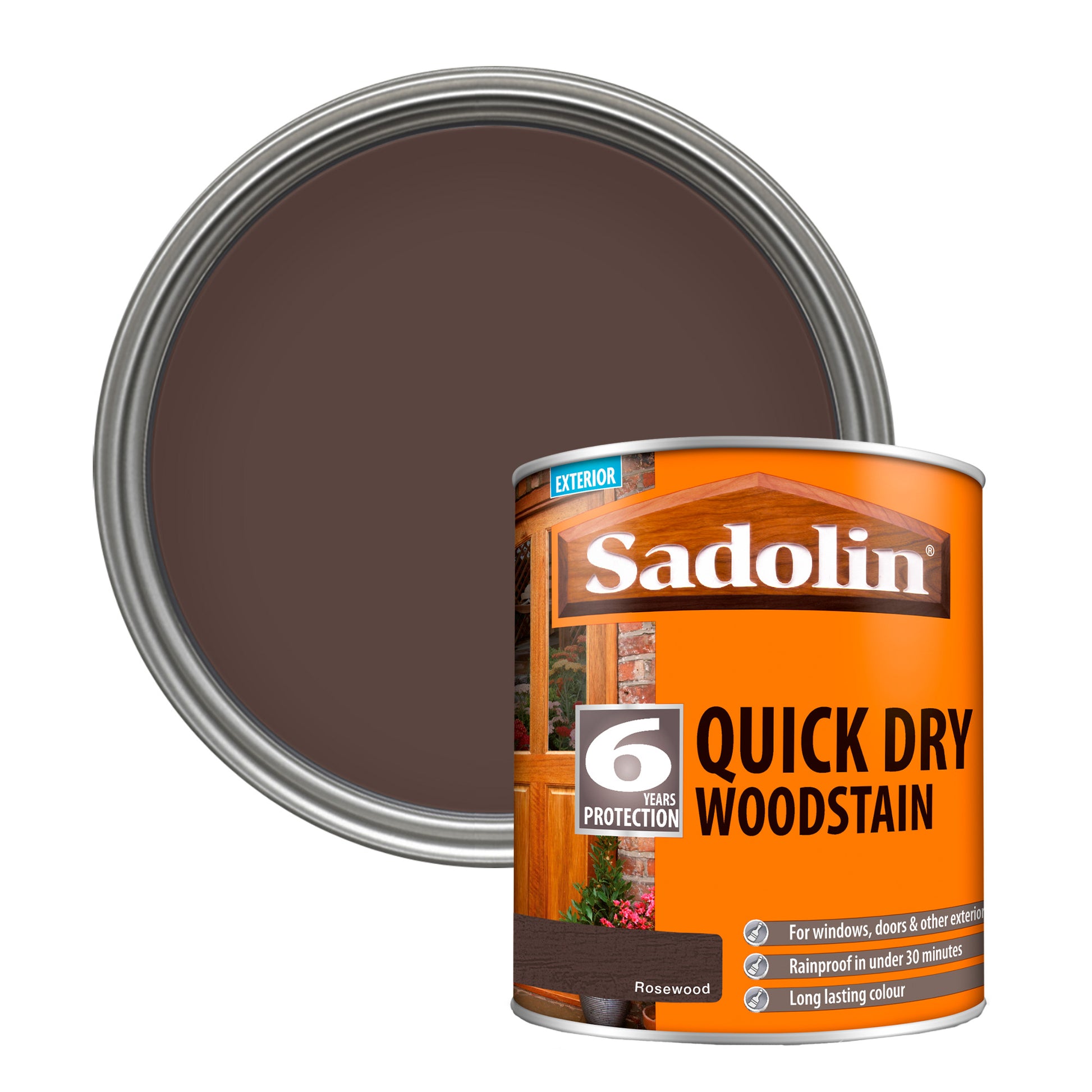 Sadolin Quick Dry Long-Lasting Exterior Woodstain with Six Year Protection - Rosewood