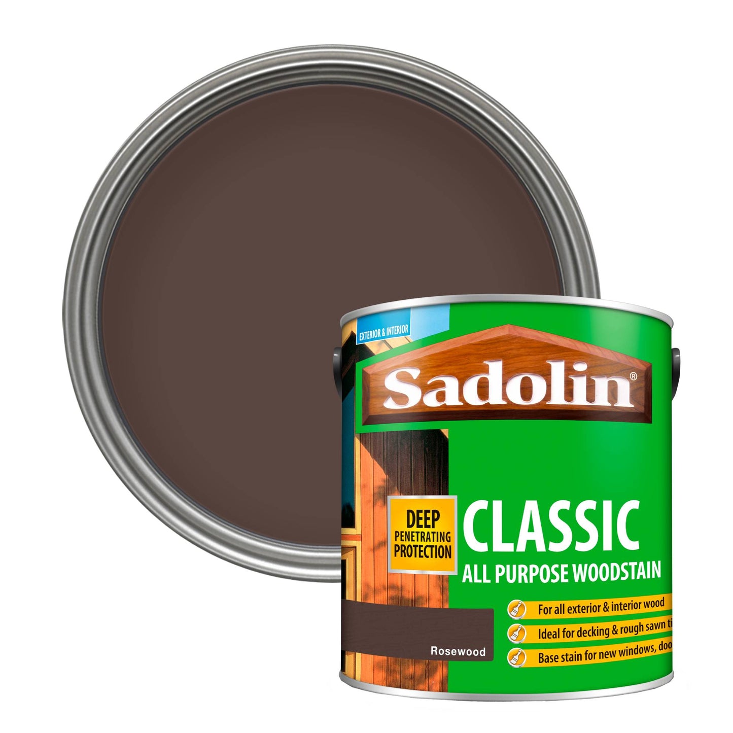 Sadolin Weatherproof Interior and Exterior Wood Stain - Rosewood