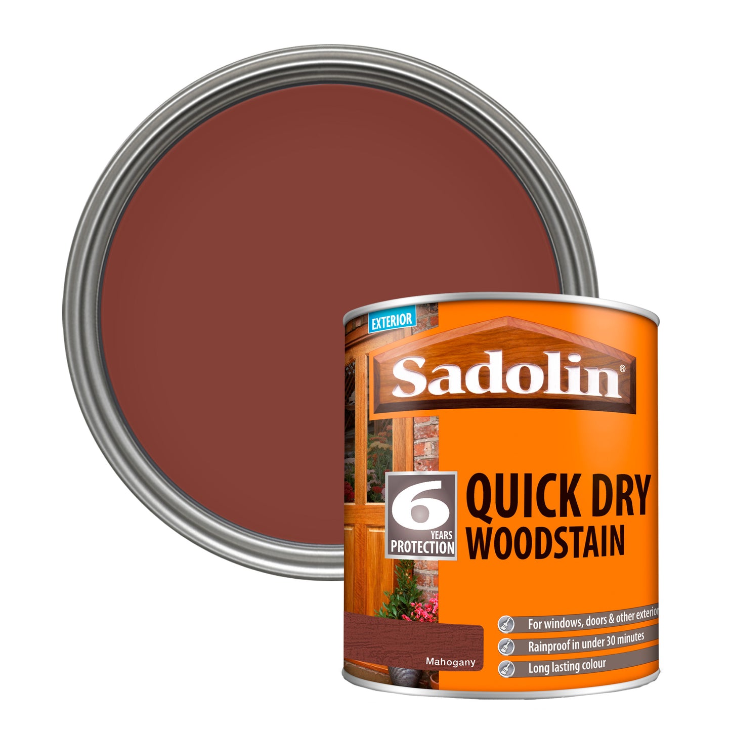 Sadolin Quick Dry Long-Lasting Exterior Woodstain with Six Year Protection - Mahogany