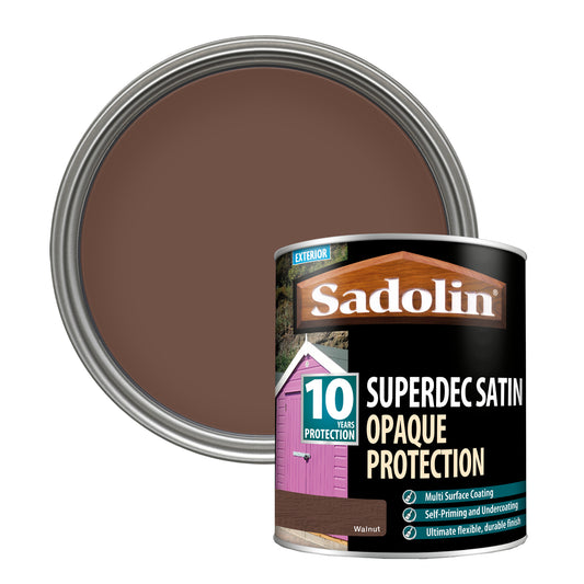 Sadolin Superdec Satin - Opaque Exterior Wood Finish with 10 Year Protection - Walnut