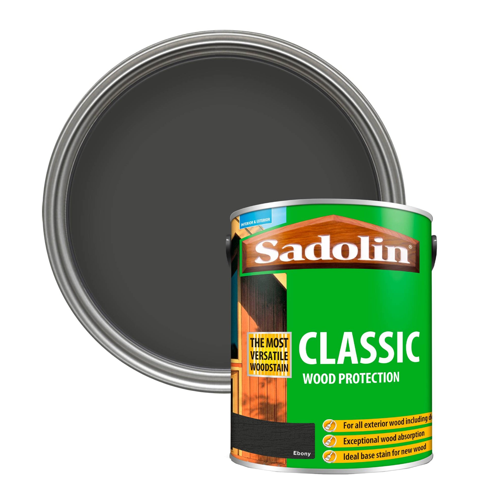 Sadolin Weatherproof Interior and Exterior Wood Stain - Ebony