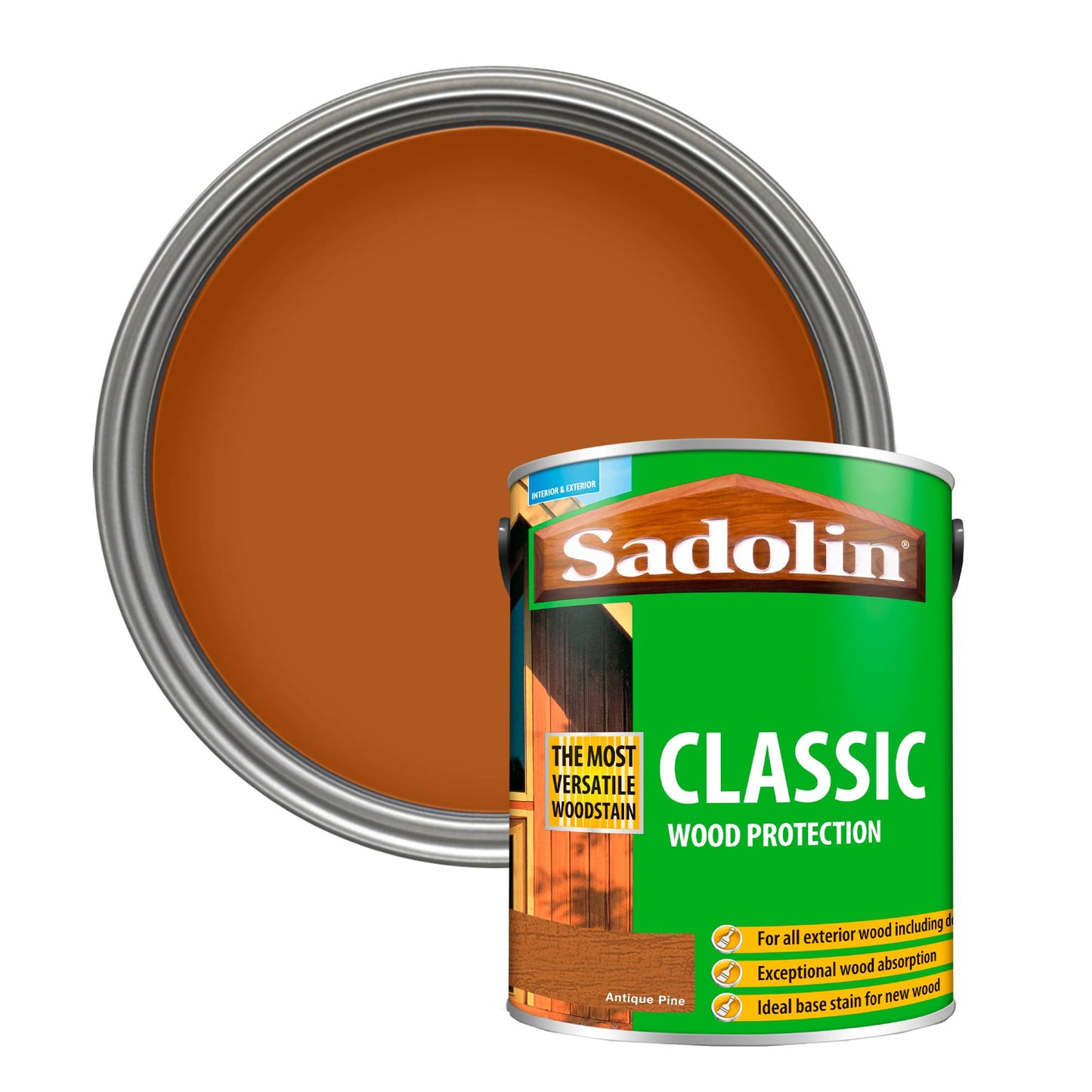 Sadolin Weatherproof Interior and Exterior Wood Stain - Antique Pine