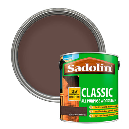 Sadolin Weatherproof Interior and Exterior Wood Stain - Jacobean Walnut