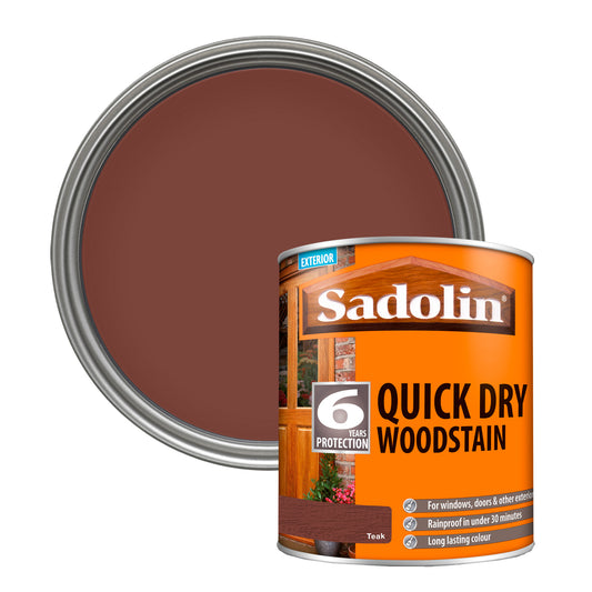 Sadolin Quick Dry Long-Lasting Exterior Woodstain with Six Year Protection - Teak