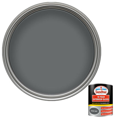 Sandtex 10 Year Exterior Gloss Paint - Smokey Grey - 750ml