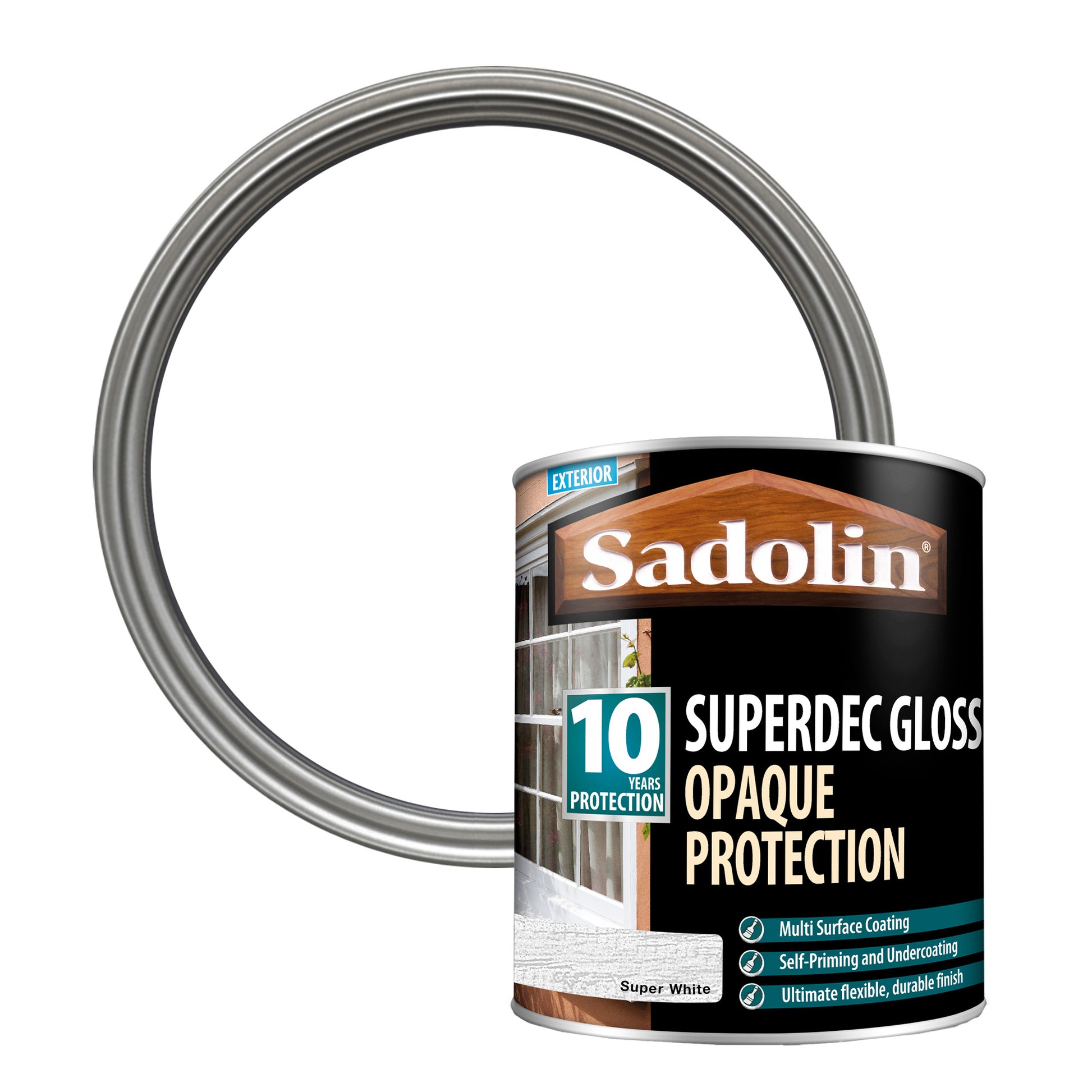 Sadolin Superdec Gloss - Opaque Finish for Wood and Other Surfaces with 10 Year Protection - Super White