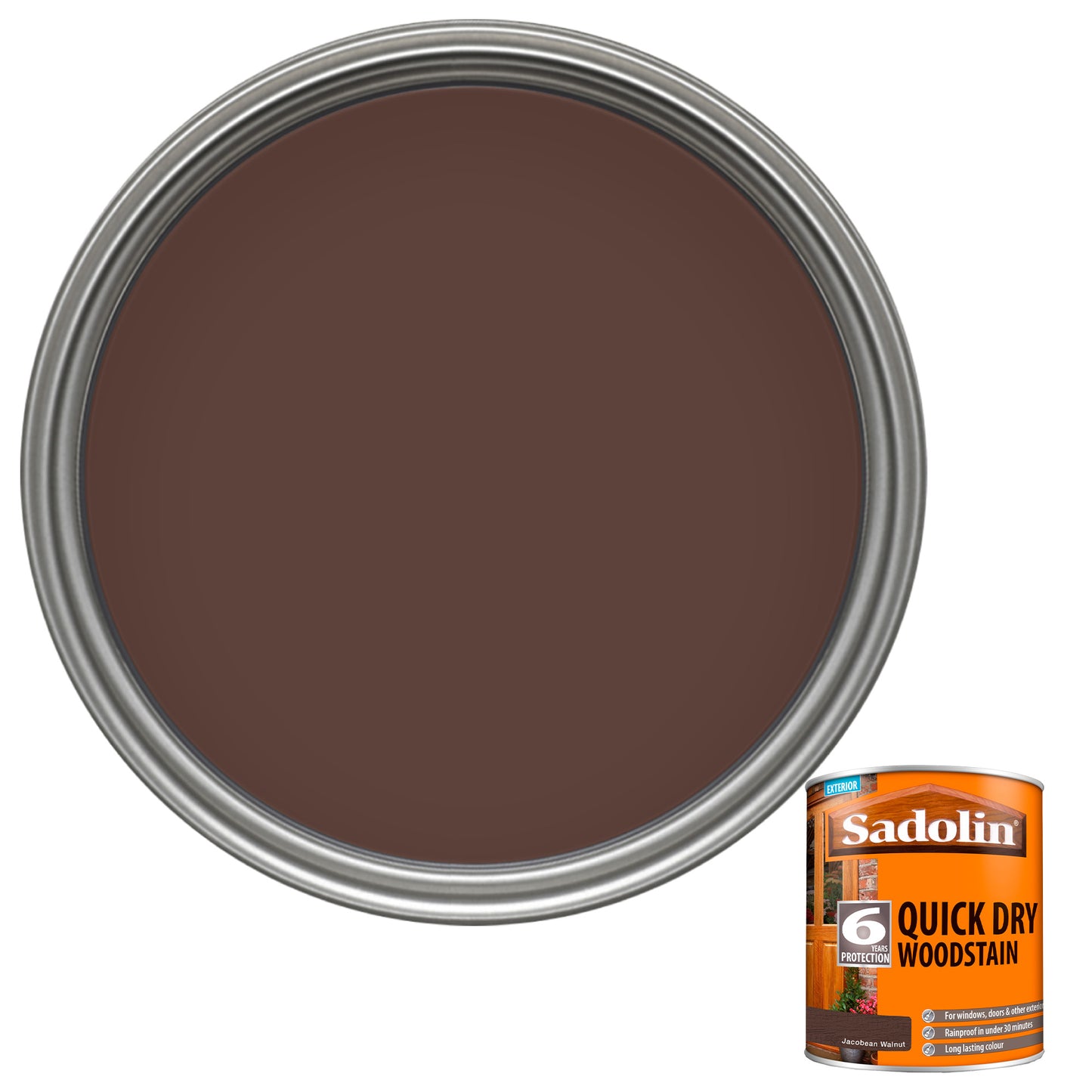 Sadolin Quick Dry Long-Lasting Exterior Woodstain with Six Year Protection - Jacobean Walnut