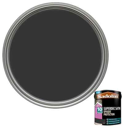 Sadolin Superdec Satin - Opaque Exterior Wood Finish with 10 Year Protection - Black