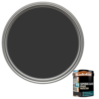 Sadolin Superdec Gloss - Opaque Finish for Wood and Other Surfaces with 10 Year Protection - Black