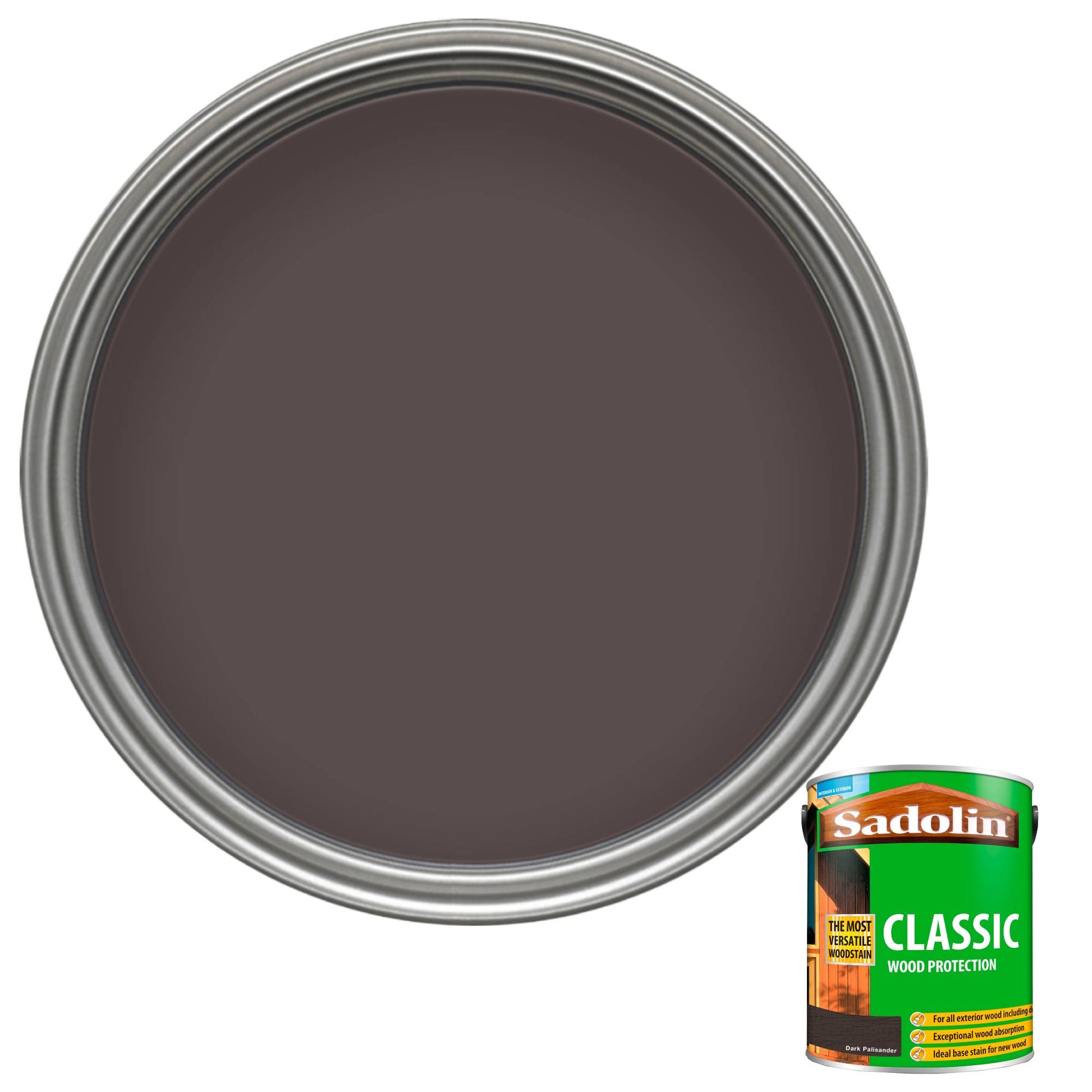 Sadolin Weatherproof Interior and Exterior Wood Stain - Dark Palisander