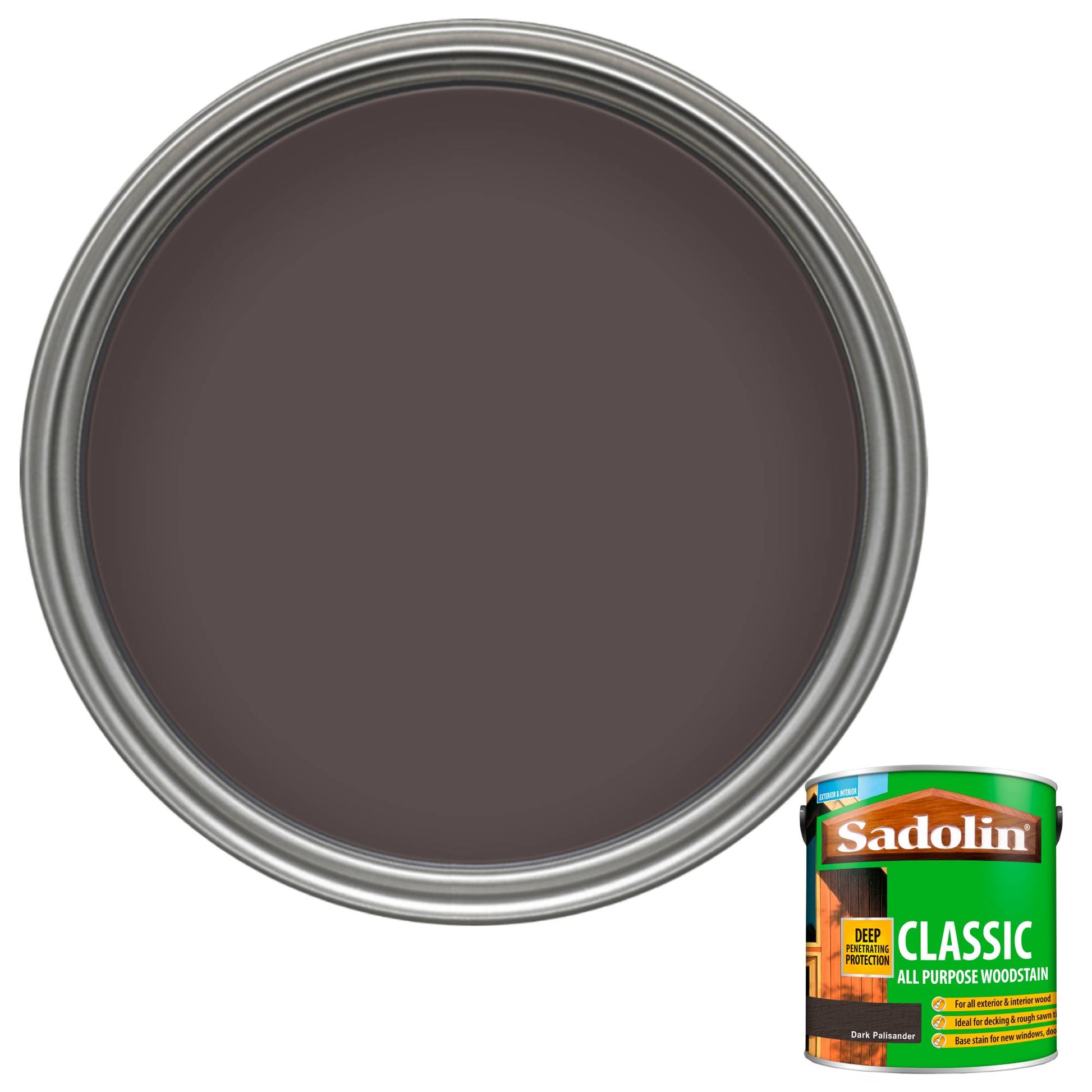 Sadolin Weatherproof Interior and Exterior Wood Stain - Dark Palisander