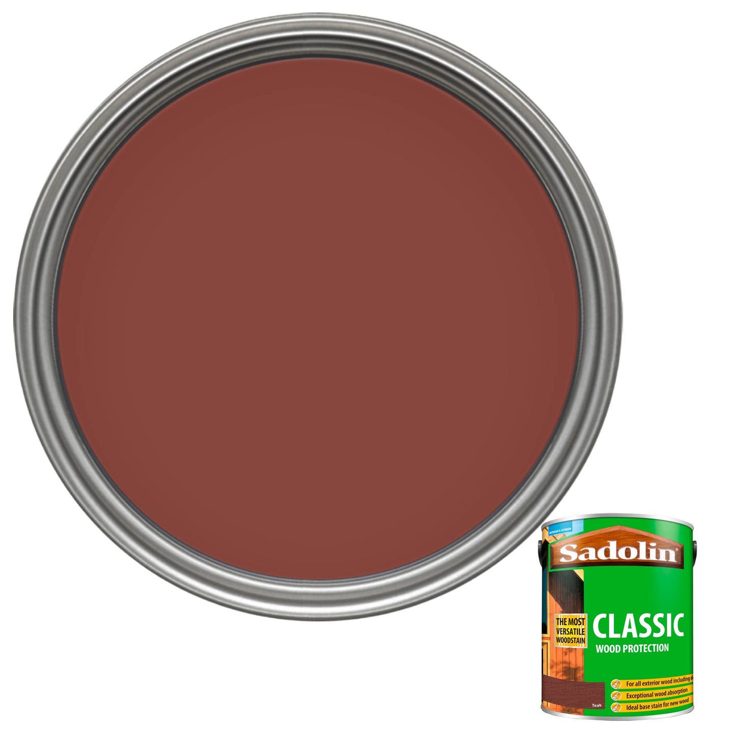 Sadolin Weatherproof Interior and Exterior Wood Stain - Teak