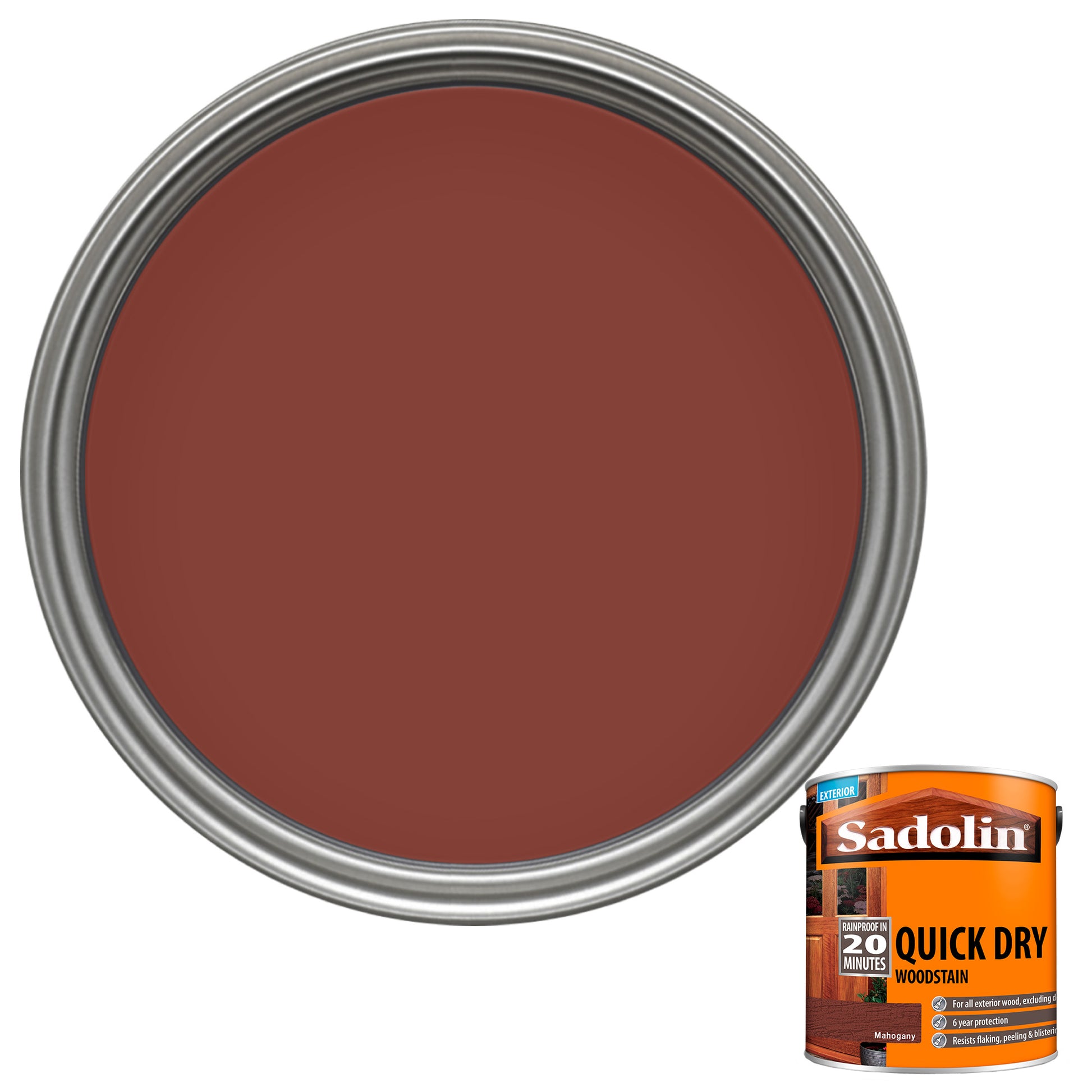 Sadolin Quick Dry Long-Lasting Exterior Woodstain with Six Year Protection - Mahogany