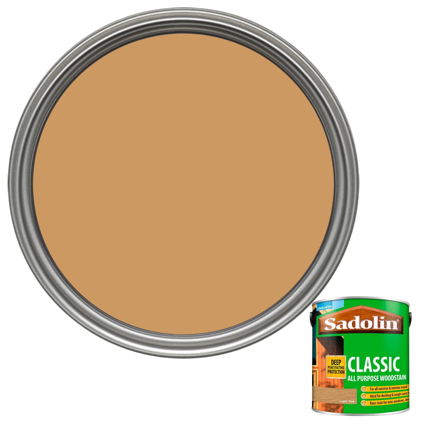 Sadolin Weatherproof Interior and Exterior Wood Stain - Light Oak